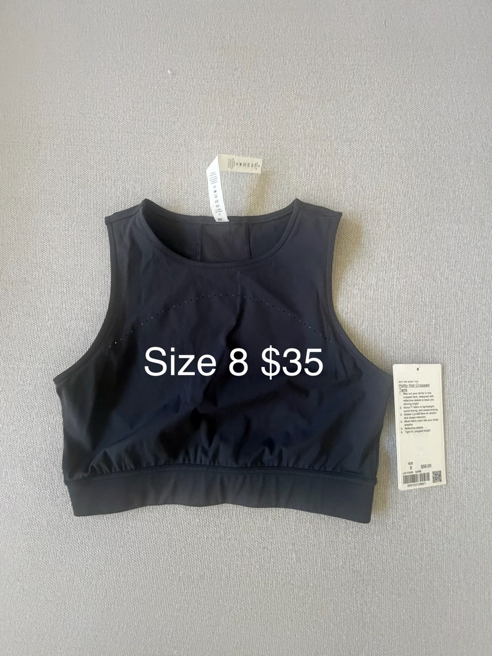 lululemon athletica Black Crop Sports Top